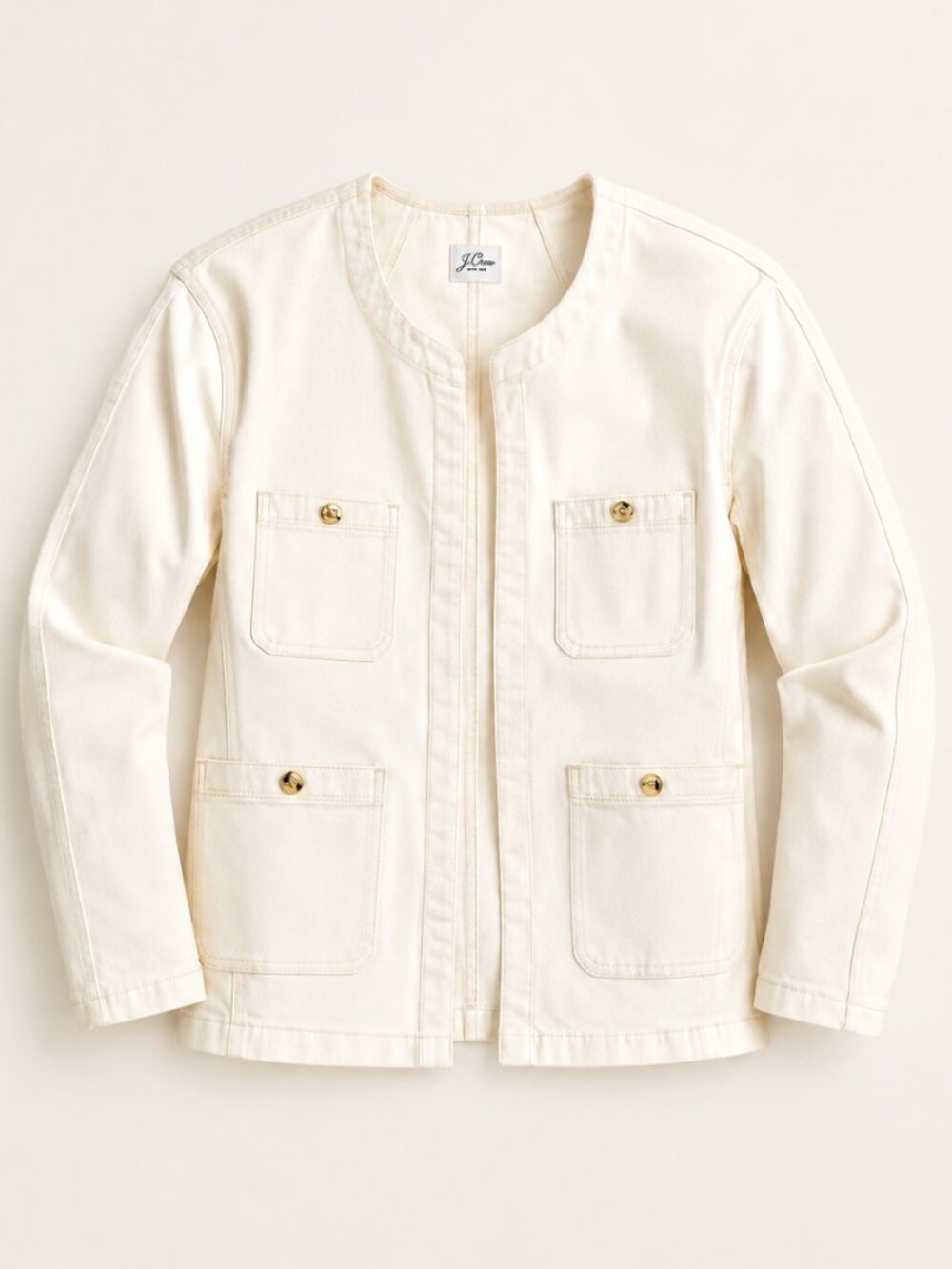NWT J.Crew S Simone Denim Jacket Coat Ivory